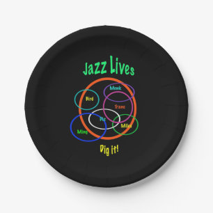 Prato De Papel O jazz vive as placas de papel