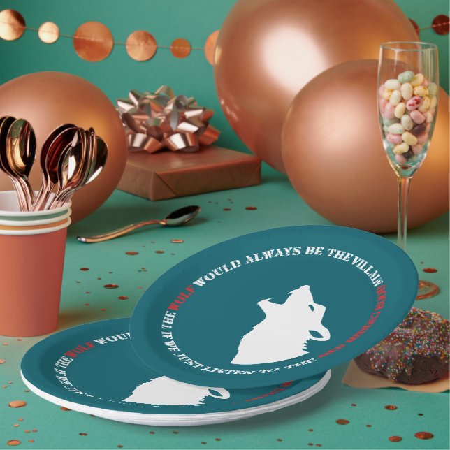 Prato De Papel O lobo seria sempre o vilão (Múltiplo)