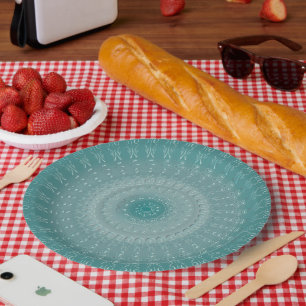 Prato De Papel O Mar Elegante Blue Mandala