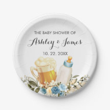 O Menino Bonito Está A Criar Chá de fraldas Azul