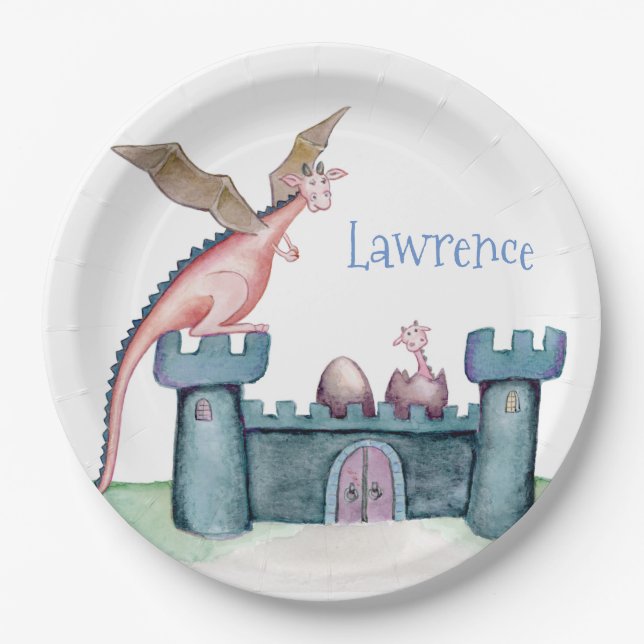 Prato De Papel O nascimento de um pequeno dragão (Frente)