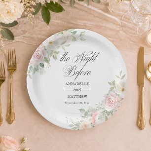 Prato De Papel O Noite Antes das Rosas Soft Blush Casamento