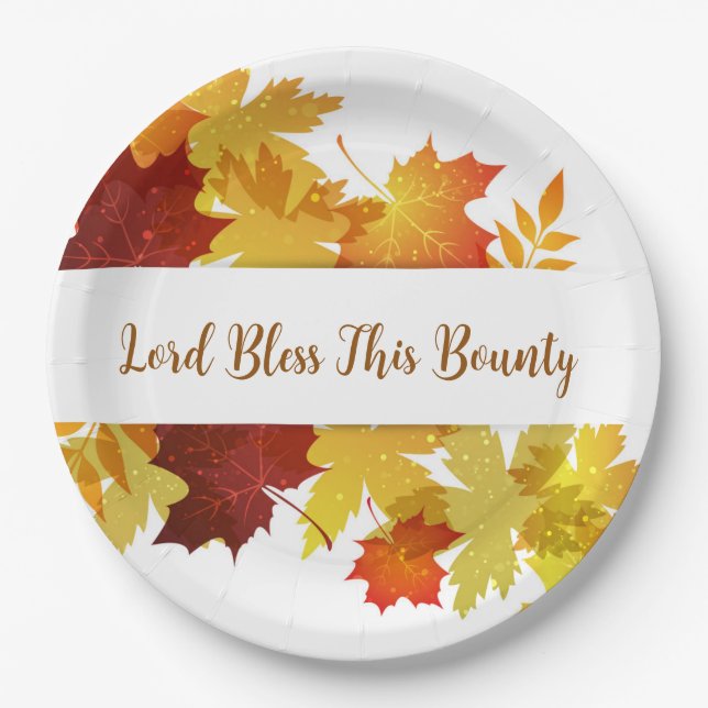 Prato De Papel O outono de Ação de Graças deixa placas de papel d (Frente)