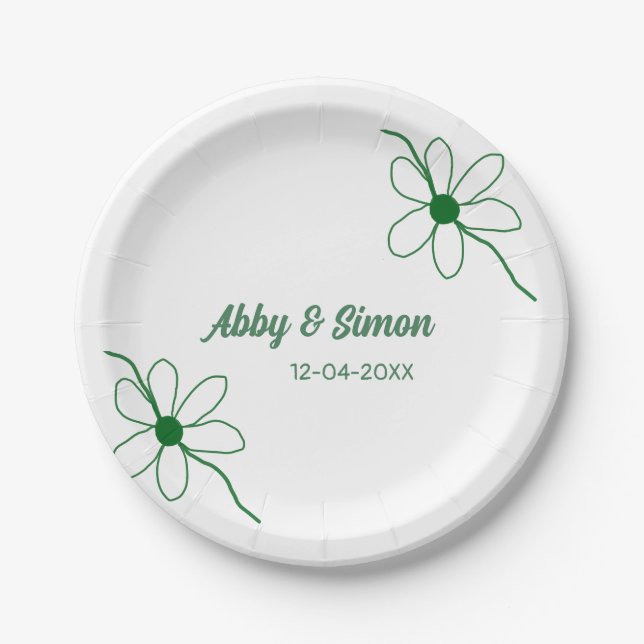 Prato De Papel O par perfeito adicionar nome da data textura sim (Frente)