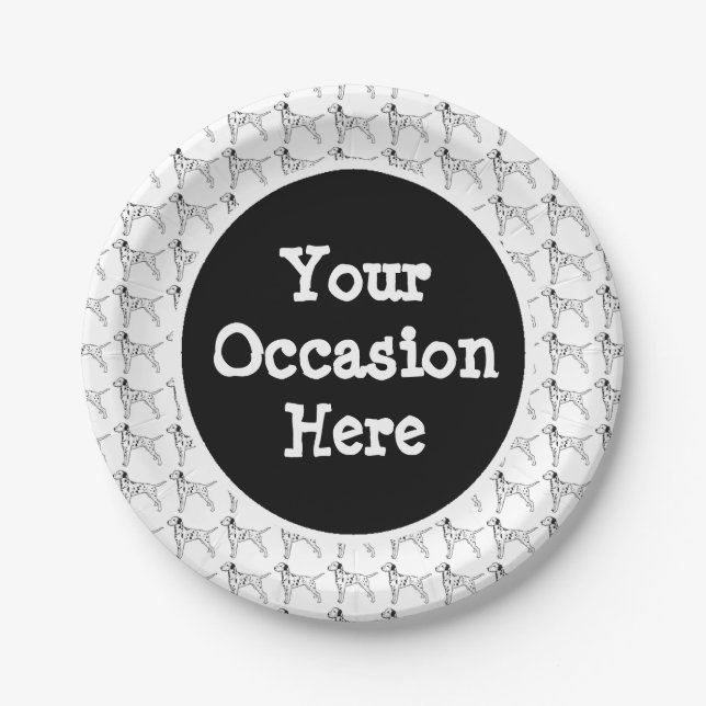 Prato De Papel O partido Dalmatian personaliza (Frente)