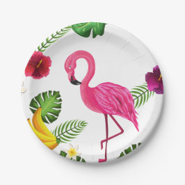 Prato De Papel O partido de papel do flamingo chapeia utensílios