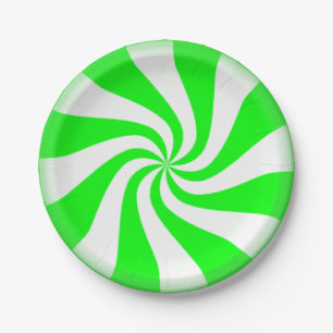 Prato De Papel O Peppermint verde roda as placas de papel