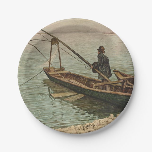 Prato De Papel O pescador (por Max Kurzweil) (Frente)