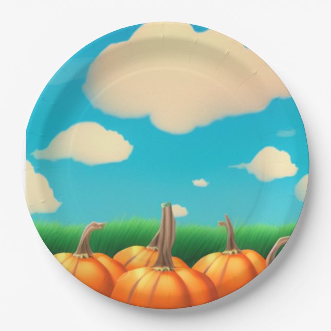 Prato De Papel O Pumpkin Patch (Frente)