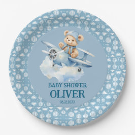 Prato De Papel O Tempo do Plano Azul do Urso Cinto Voa Um primeir