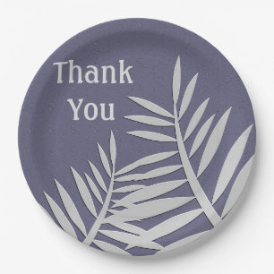 Prato De Papel Obrigado Apreciação Folha Roxa Silhouette