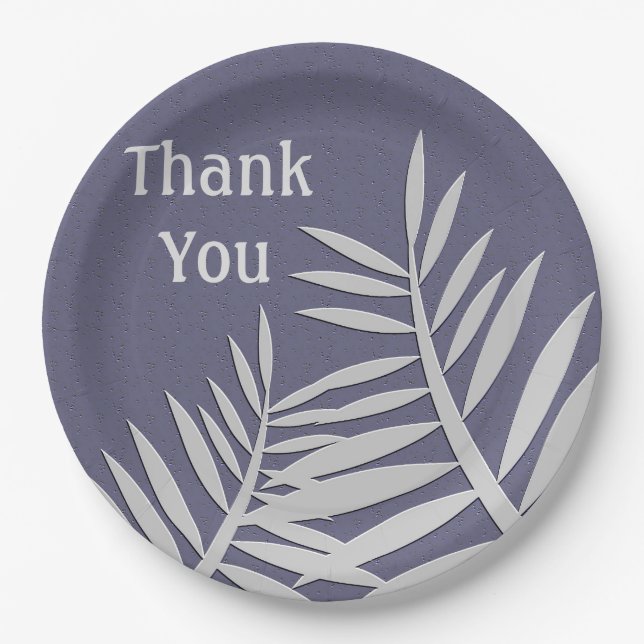 Prato De Papel Obrigado Apreciação Folha Roxa Silhouette (Frente)