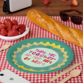 Prato De Papel Obrigado, Professor, pelo seu trabalho de coração