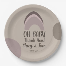 Prato De Papel Obrigados Chás de fraldas boêmicos em formas orgân