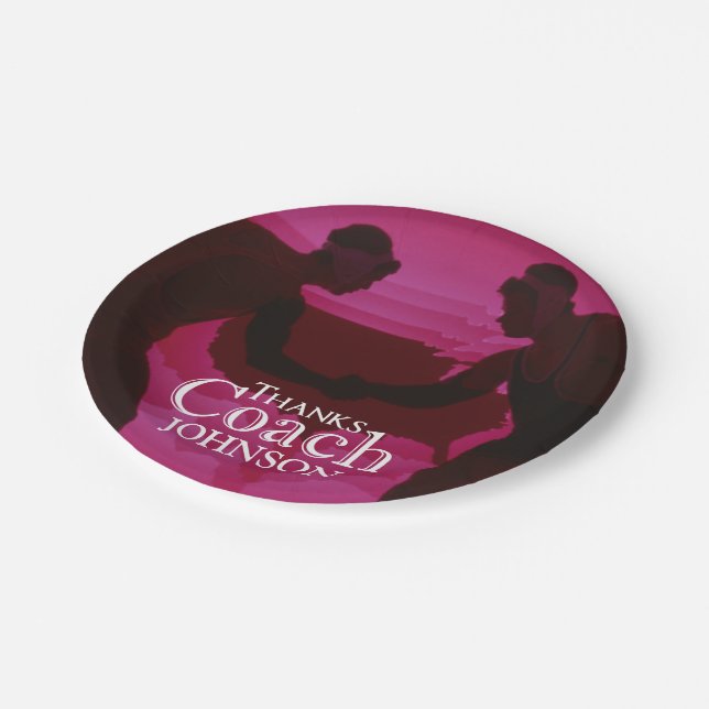 Prato De Papel Obrigados de luta Encaixe Vermelho Silhouette (Inclinado)