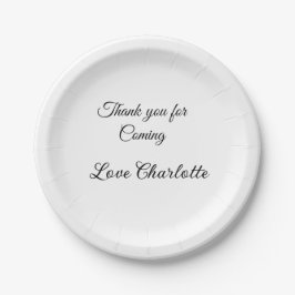 Prato De Papel obrigados para a mensagem de texto do nome de adiç