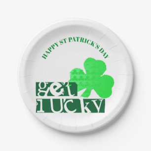Prato De Papel Obtenha a St Patrick moderno afortunado a placa de