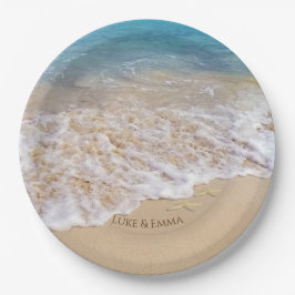 Prato De Papel Ocean Beach com estrelas