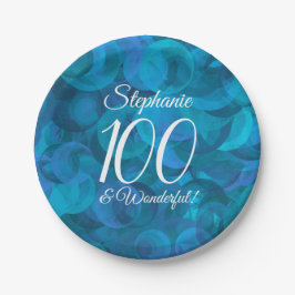 Prato De Papel Ocean Blue 100 e Festa de aniversário maravilhosa