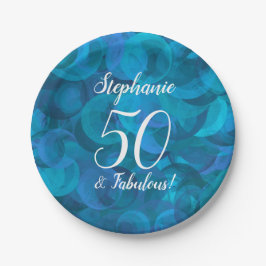 Prato De Papel Ocean Blue 50 e Festa de aniversário fabulosa
