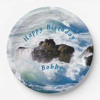 Prato De Papel Ocean Waves Birthday Paper Plate