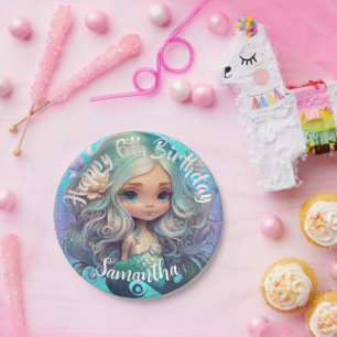 Prato De Papel Oceano Azul de Sereia Cura