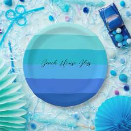 Prato De Papel Oceano Azul e Verde Bandido