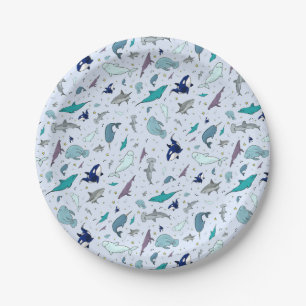 Prato De Papel Oceano em azul