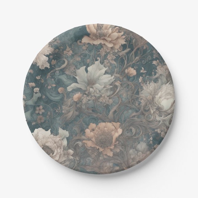 Prato De Papel Oceano Floral (Frente)