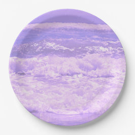 Prato De Papel Oceano Mar Praia Ondas Roxas Água