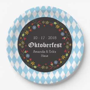 Prato De Papel Octoberfest, placas do Oktoberfest - Personalizar
