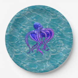 Prato De Papel Octopus na água