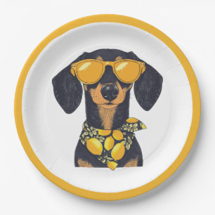 Prato De Papel Óculos de Sol de Cachorro Dachshund Legais com Lim