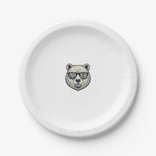 Prato De Papel Óculos de sol do Papai Urso Cabeça de Urso Design