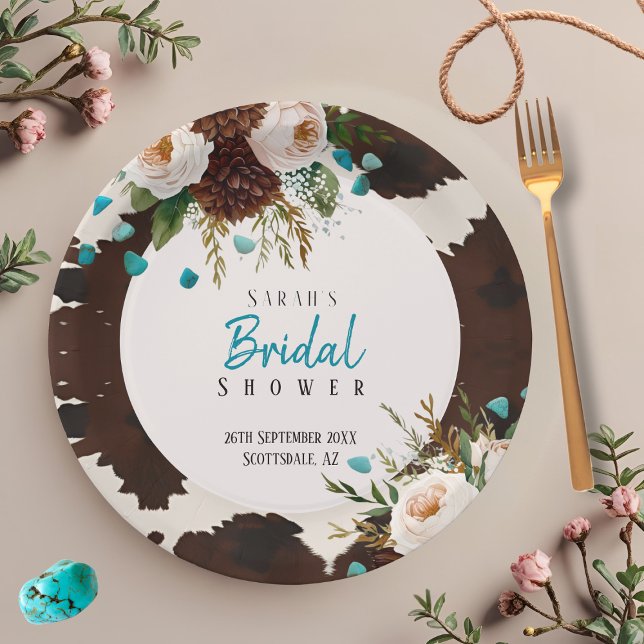 Prato De Papel Oeste de Flores Selvagens Russas Boho (Western Wildflowers Rustic Boho Paper Plates)