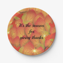 Prato De Papel Oferecer Obrigados de Folhas de outono