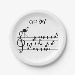 Prato De Papel Off Key, flamingo personalizável