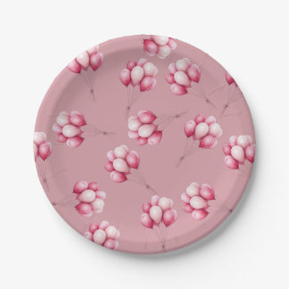 Prato De Papel Oh Baby Balões Rosa