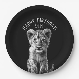 Prato De Papel Oh Bebê Grande Gatinho Aniversário e Idade