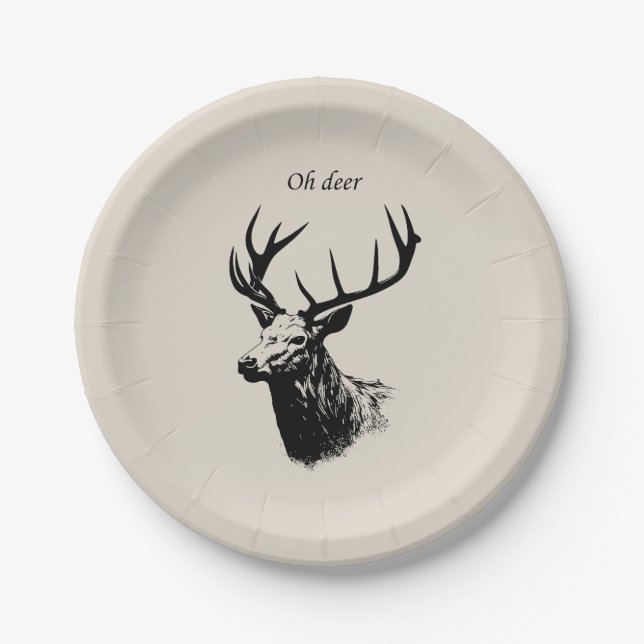 Prato De Papel Oh Deer Reindeer (Frente)