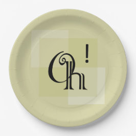 Prato De Papel Oh! Festa de aniversário Amarelo Elegante e Modern