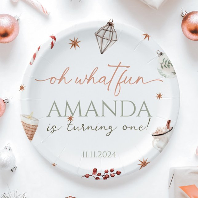 Prato De Papel Oh, Que Belo aniversário de Natal (Criador carregado)