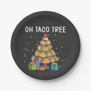 Prato De Papel Oh Taco Tree Engraçado Comida mexicana Feia Natal