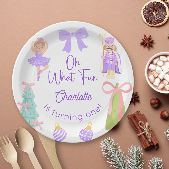 Prato De Papel Oh What Fun Purple Nutcracker Birthday (Criador carregado)