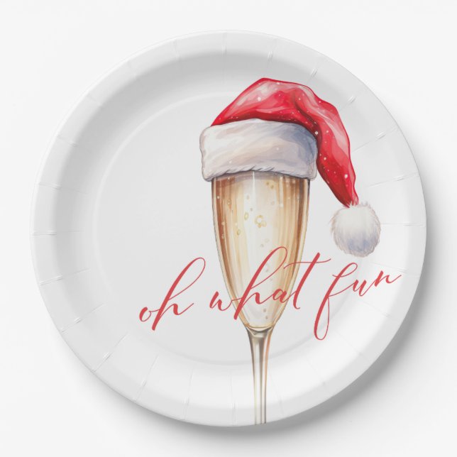 Prato De Papel Oh What Fun Santa Paper Plate (Frente)