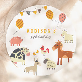 Prato De Papel Oink Baa Quack Moo Farm Animals Birthday Party