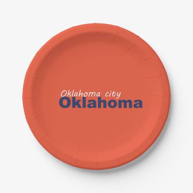 Prato De Papel Oklahoma City, Oklahoma Paper Plates (Frente)
