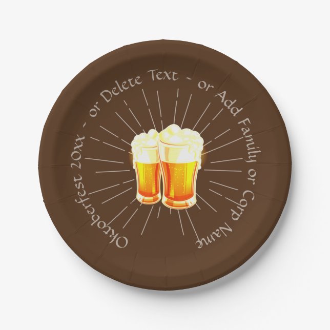 Prato De Papel Oktoberfest 20xx Óculos de Cerveja Brown Sunburst  (Frente)