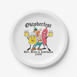 Prato De Papel Oktoberfest Beer Brats & Lederhosen