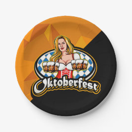 Prato De Papel Oktoberfest Beer Caneca de cerveja Mulher Servida 